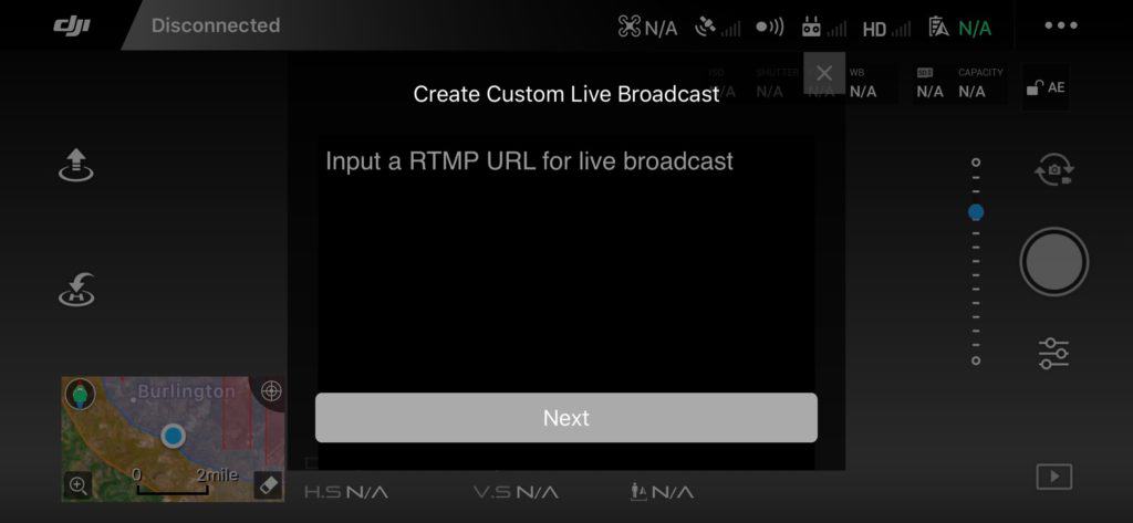 dji fly app rtmp